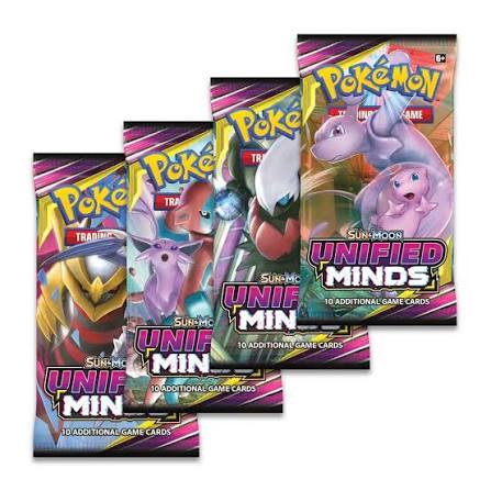 Pokémon TCG: Sun & Moon — Unified Minds Art set (4 booster packs)